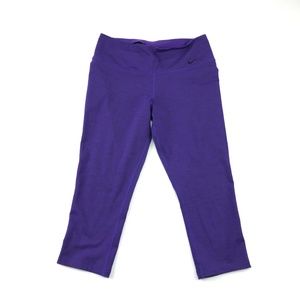 Nike Dri Fit Womens Purple Crop Pants S